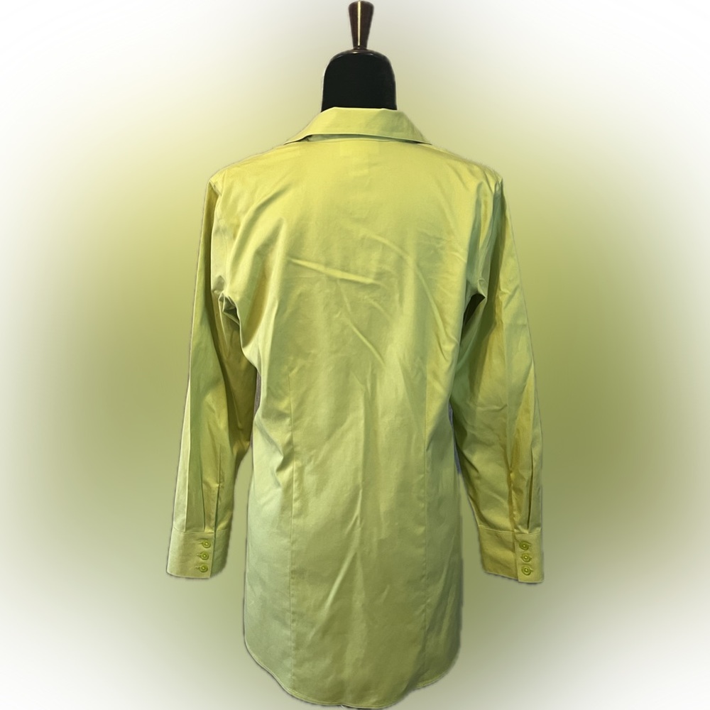 Chico’s No Iron Lime Green Button-Up Tunic size M - Picture 3 of 12
